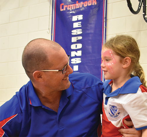 Cranbrook State School principal Jeffrey Capell with daughter Addison